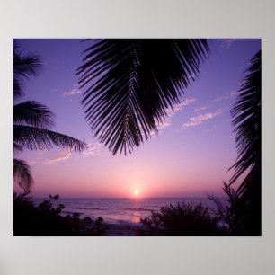 Póster Pôr do sol no West End, Cayman Brac, Ilhas Cayman,