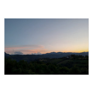 Póster Pôr do Sol nos Cárpatos – Fotografia de Montanha d