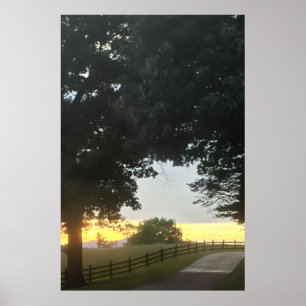 Poster Pôr do sol nublado à tarde