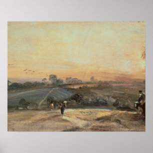 Póster Por do sol outonal de John Constable  