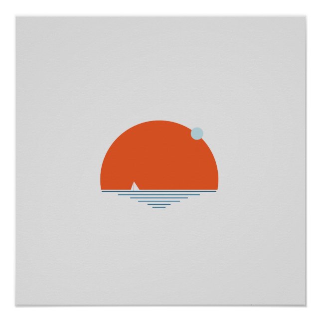 Póster Pôr do sol pelo mar (Frente)