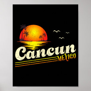 Poster Pôr do sol retrô férias de verão tropicais praia C