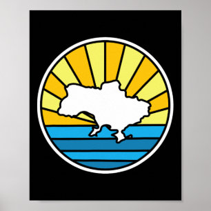 Poster Pôr do sol retrô Ucrânia 70 Vitral Desenho