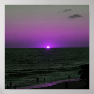 Póster por do sol roxo
