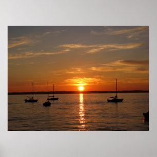 Póster Por do sol sobre a ilha de Lummi