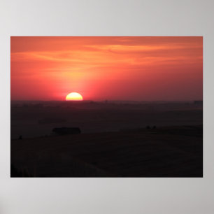 Póster Pôr do sol sobre a Palha