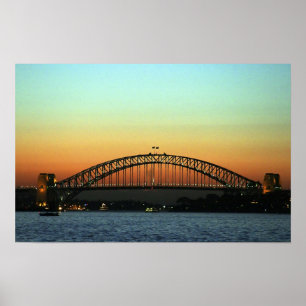 Poster Pôr do sol sobre a Sydney Harbor Bridge, Austrália