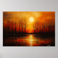Pôr do Sol Sobre Água Reflexiva