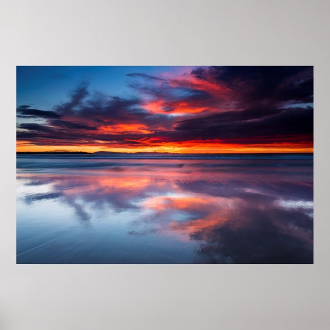Póster Pôr do sol sobre as Ilhas do Canal, CA (Frente)