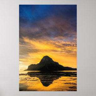 Poster Pôr do sol sobre o Arquipélago de Bacuit