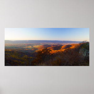 Póster Por do sol sobre o parque nacional de Shenandoah,