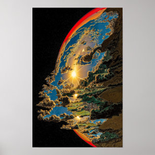 Poster Pôr do Sol Sobre o Planeta Alien C