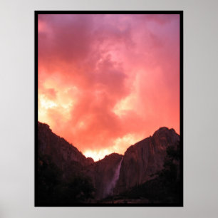 Poster Por do sol sobre quedas superiores