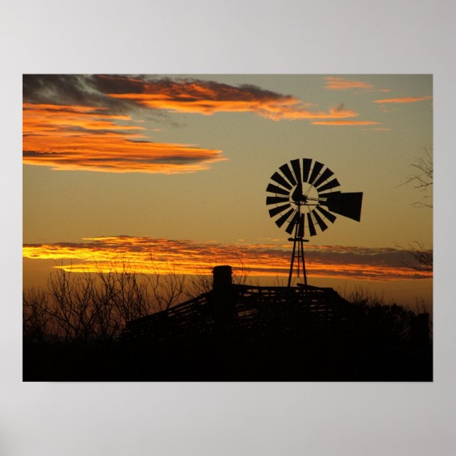 Póster pôr do sol sudoeste (Frente)