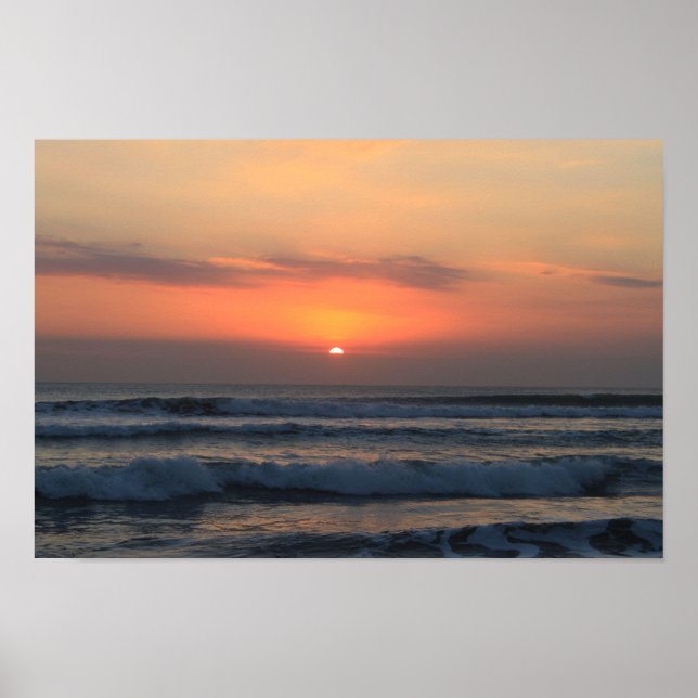 Poster pôr do sol tropical (Frente)