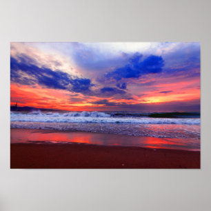 Poster Por do sol tropical do oceano