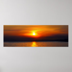 Póster por do sol tropical do verão
