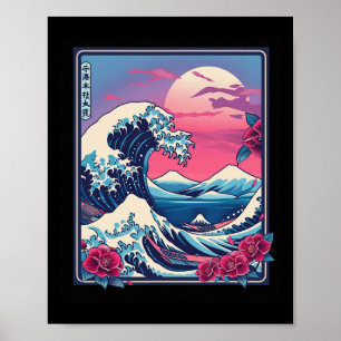 Poster Pôr do Sol Vintage Amante da Natureza Arte da Onda
