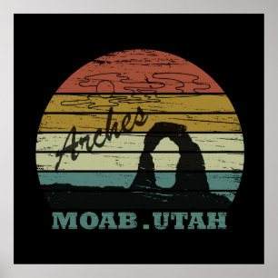 Poster Pôr do sol vintage - Moab Utah - Parque Nacional A