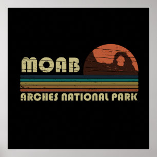 Poster Pôr do sol vintage Moab Utah - Parque Nacional Arc