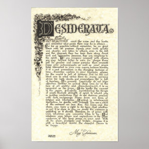 Poster por Ehrmann máximo - rolo dos DESIDERATA d