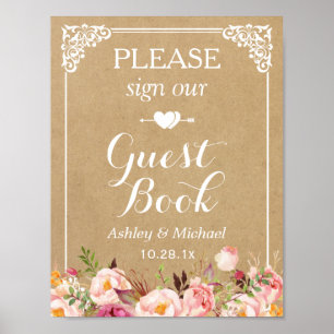 Poster Por Favor, Assine Nosso Guestbook De Casamento - F