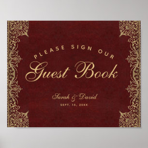 Poster Por favor, assine nosso livro de visitas de casame