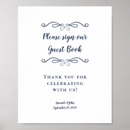 Poster Por favor, assine nosso livro de visitas Elegante