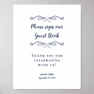 Poster Por favor, assine nosso livro de visitas Elegante