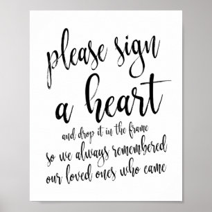 Poster Por Favor Assine Um Coração Sinal de Casamento Rús