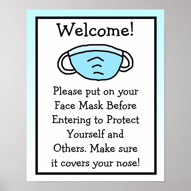 Poster Por Favor, Coloque Seu Sinal De Máscara (Frente)