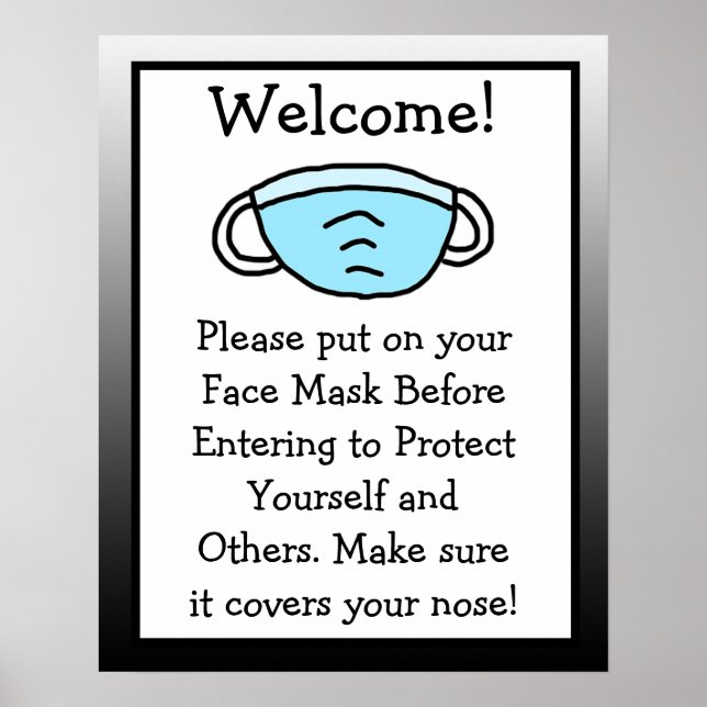 Poster Por Favor, Coloque Seu Sinal De Máscara (Frente)