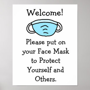 Poster Por Favor, Coloque Seu Sinal De Máscara