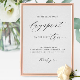 Poster Por favor, deixe seu sinal de árvore de convidado