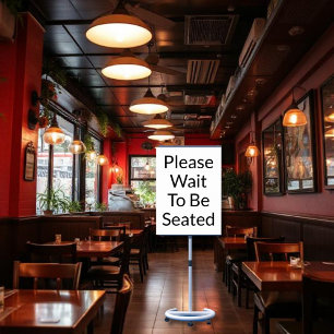 Poster Por Favor, Espere Para Sentar Sinal Branco