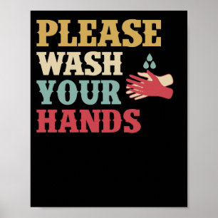 Poster Por Favor Lave Suas Mãos Lavando As Mãos Salva V
