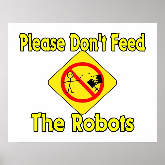 Póster Por favor, não alimente os robôs (Frente)