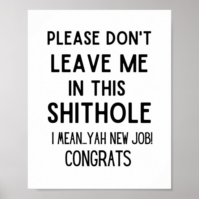 Poster Por favor, não me deixe... Colega engraçada saindo (Frente)