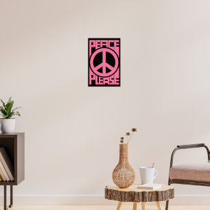 Poster Por Favor Paz Letra Rosa
