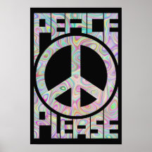 Por Favor Paz Letreiro Colorido Trippy
