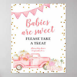 Poster Por favor, pegue o sinal de bombagem rosa.