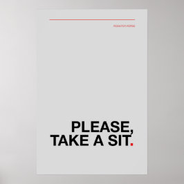 Poster POR FAVOR, SENTEM-SE – Cartaz de Banheiro Divertid
