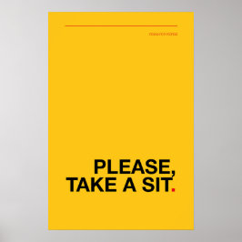Poster POR FAVOR, SENTEM-SE – Cartaz de Banheiro Divertid