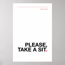 POR FAVOR, SENTEM-SE – Cartaz de Banheiro Divertid