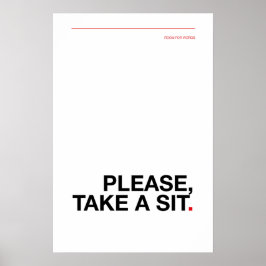 Poster POR FAVOR, SENTEM-SE – Cartaz de Banheiro Divertid