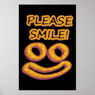 Poster "Por favor, sorria!" Design bonito. Comprar Agora