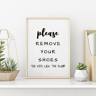 Poster Por Favor, Tire Seus Sapatos Fazendinha Divertida