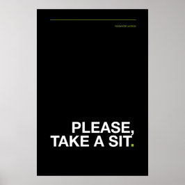 Poster POR FAVOR, TOME UM ASSENTO – Cartaz de Banheiro Di
