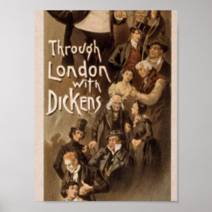 Poster Por Londres com Dickens, "Frank Oakes Rosa"