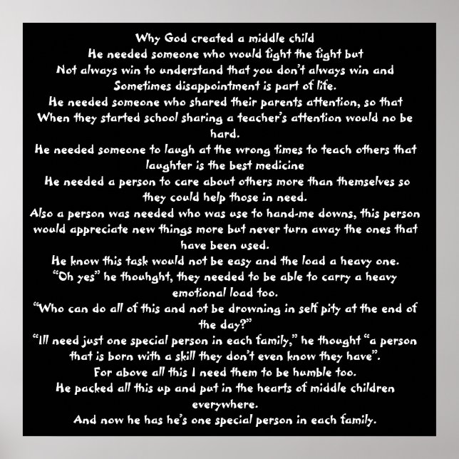 Póster Por que Deus criou uma criança do meio (Frente)